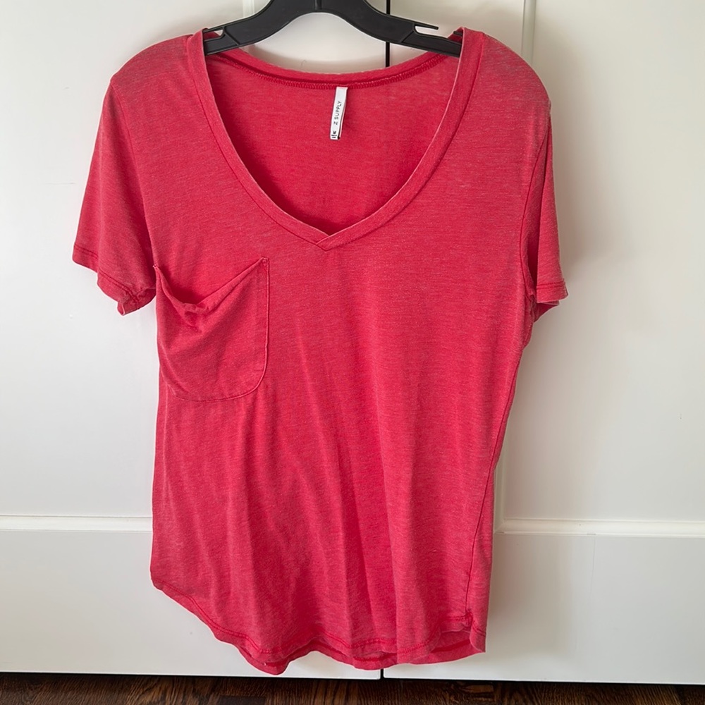 Z Supply Red V-neck Shirt